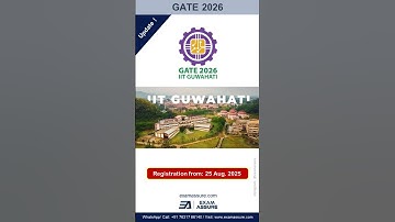GATE 2026 Update!  Registration Dates | Official Website | IIT Guwahati #gate2026 #gatearchitecture