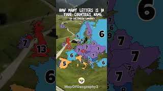 How many letters is in your countries name europe geotuber mapping map letter