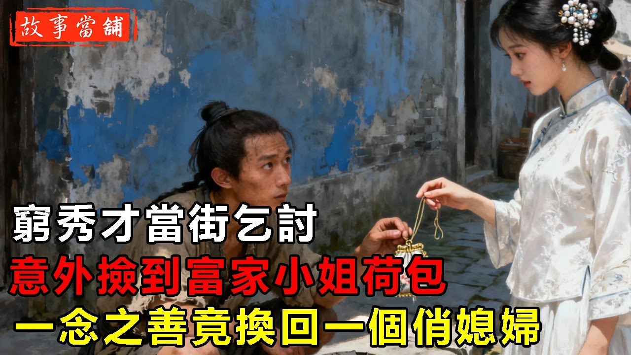窮秀才當街乞討，意外撿到富家小姐荷包，一念之善竟換回一個俏媳婦| 民間故事 | 故事當舖