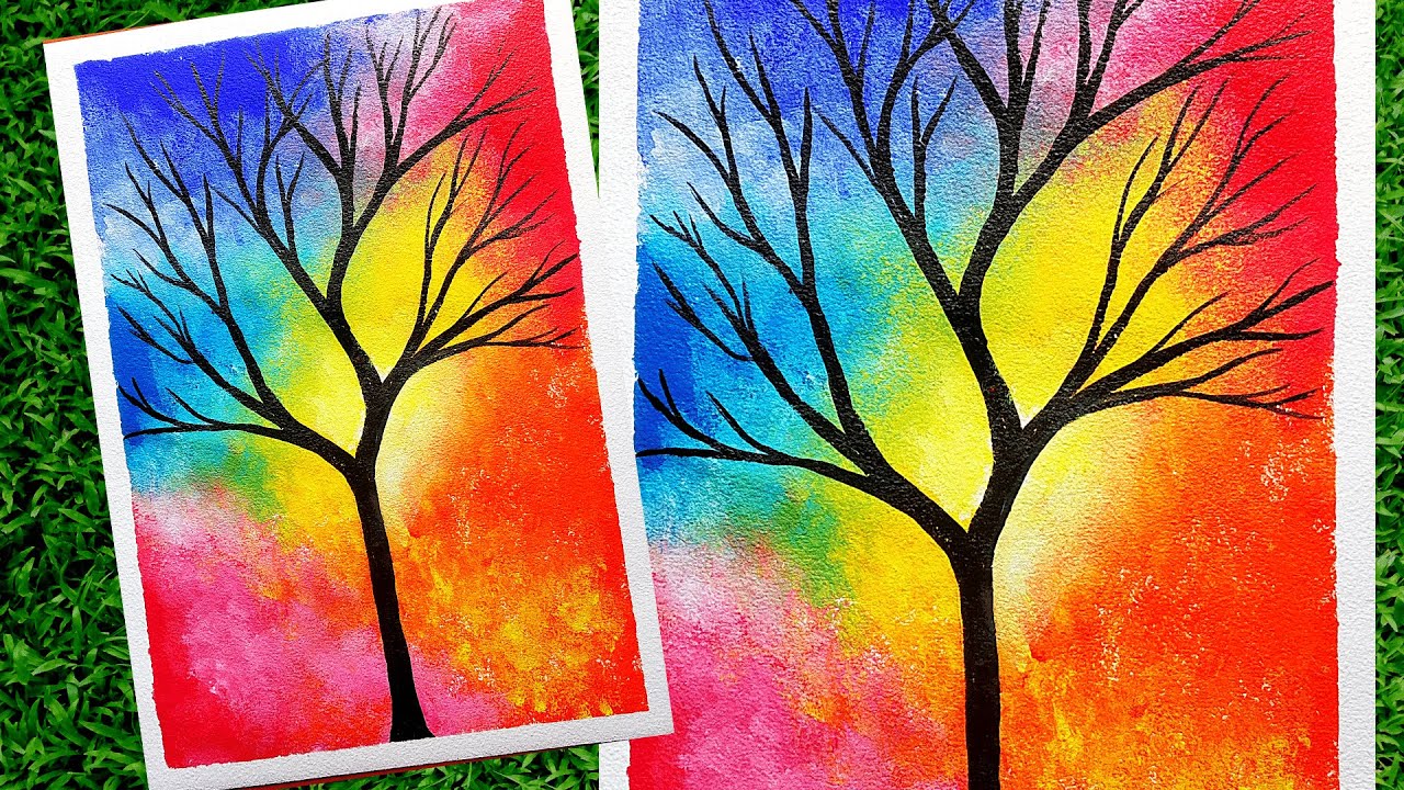 Step by Step Colourful Tree for Beginners How To Make Beautiful