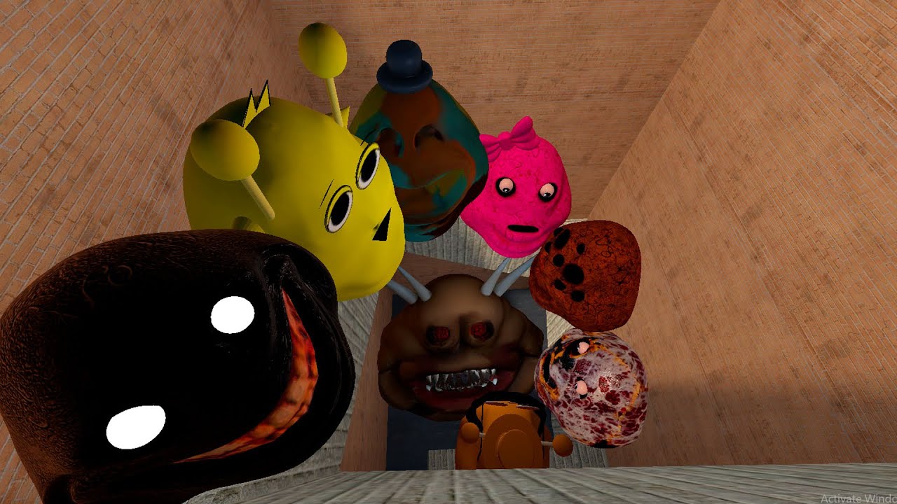 🌀SPARTAN KICKING POU BOU FAMILY FROM BOU'S REVENGE Of POU and SPRUNKI POU in BIG MAZE Garry's Mod