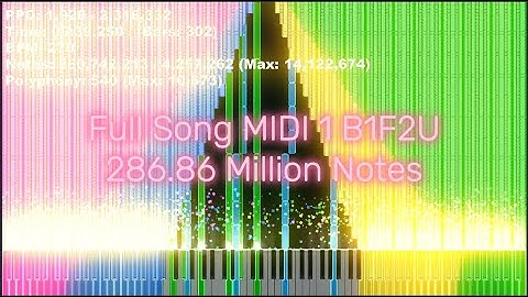 [Black MIDI] Full Song MIDI 1 B1F2U - 286.86 Million Notes [Redone]