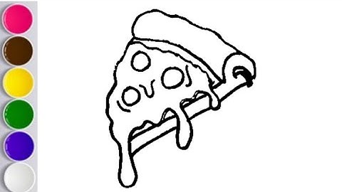 How To Draw Melting Cheese Pizza for kids 🍕 | Easy Drawing, Painting and Coloring