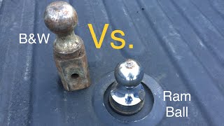 B&W Turnoverball Hitch Install and Ram Ball Comparison 3500