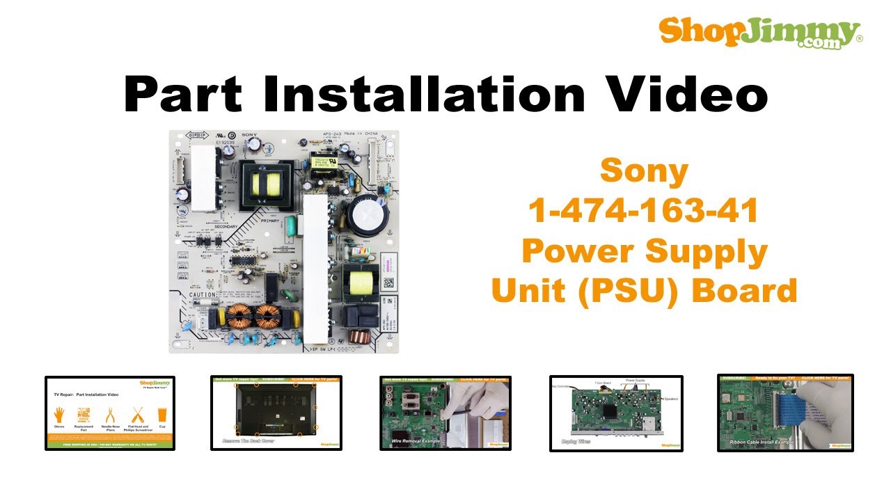 Sony 147416341 Power Supply Unit (PSU) Boards Replacement Guide for