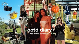 chill ootd vlog ♡ back to uni, cute melbourne cafe, library rooftop garden, bday dinner