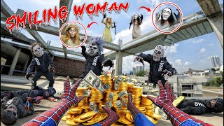 Spider-Man Huye de la Mujer Sonriente y 3 Zombis SWAT 😱 | Chase POV Horror Film