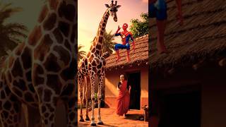 Spider-Man gives his mother a Giraffe 🦒 #shorts #spiderman #ankivideos #ai