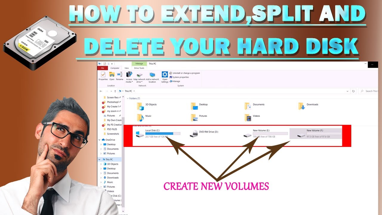 How To Extend, Split And Delete Your Disk Storage Space and Create New