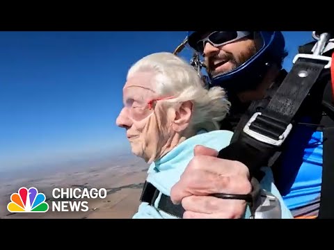 104-Year-Old Chicagoan defies odds, becomes world's oldest tandem skydiver