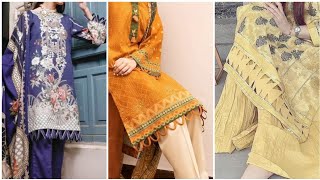 most trending fashion of kurta daman and duppata edge designing ideas