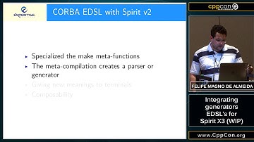 CppCon 2015: Feliple Magno de Almeida “Integrating generators EDSL