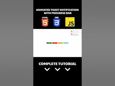 Animated Toast Notification with Progress Bar Using HTML CSS JavaScript ...