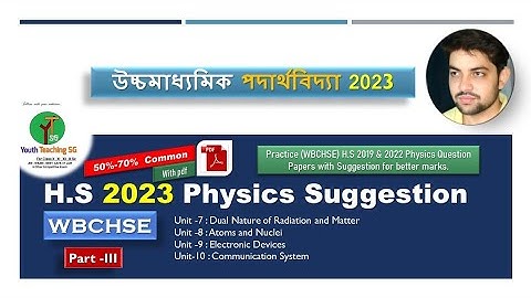 HS 2023 Physics Suggestion || part -3 WBCHSE HS 2023 ||Class 12 Physics @ATVsTutorial