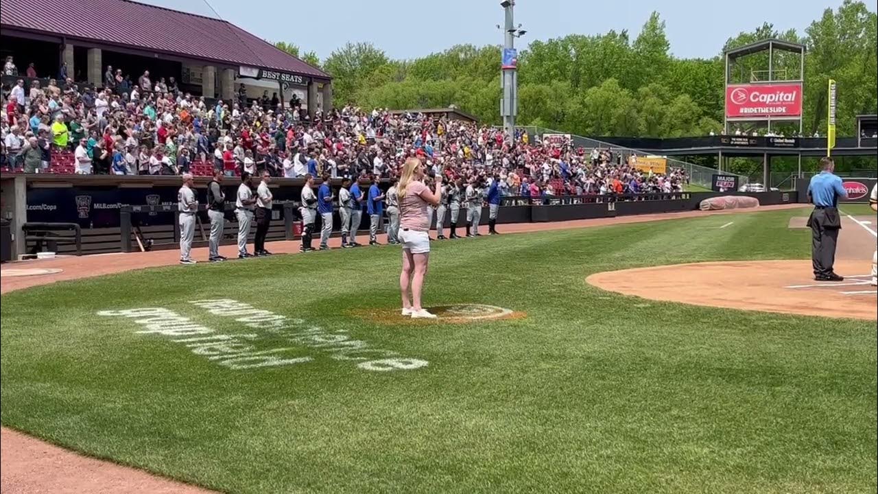 Miranda Prisland sings National Anthem at Timber Rattlers Game 5/21