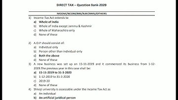 MCOM part 2 IDOL DIRECT TAX MCQ WITH PDF LINK
