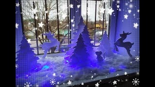 НОВОГОДНИЙ ДЕКОР ОКНА СВОИМИ РУКАМИ.DIY AlesyaGor.Christmas window decoration