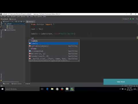 092 Tkinter  Hello world program
