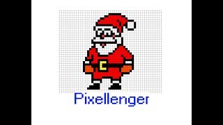 Дед Мороз Рисуем по клеточкам - Новогодние рисунки Пиксель Арт