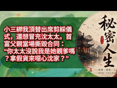 小三綁我頂替出席剪綵儀式，還想冒充沈太太。首富父親當場撕毀合同：“你太太沒說我是她親爹嗎？拿假貨來噁心沈家?”