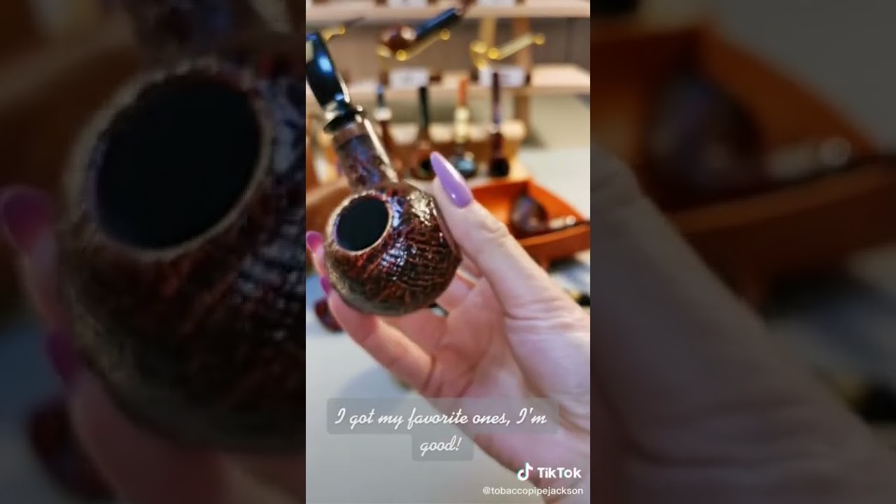 MUXIANG Handmade Freehand Sandblasted Blowfish with Horn Tobacco Pipe