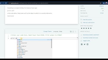 HackerRank  Ruby Tutorial - Everything is an Object | Uqba