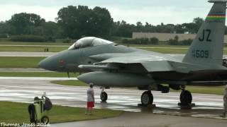 USAF F-15C Eagle Start, Takeoff, and Low Pass - Oshkosh 2016