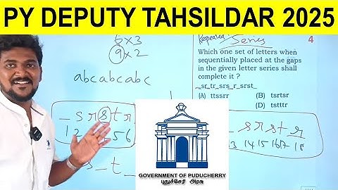 25/25 MATHS 👉🏼 DEPUTY TAHSILDAR 2025 QP || PONDICHERRY GOVT. RECRUITMENT