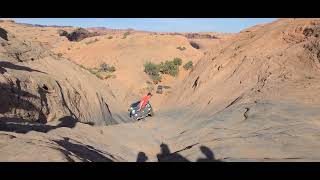 Ford Raptor vs Hells Gate on Hells Revenge in Moab Utah 4x4 Rock Crawl