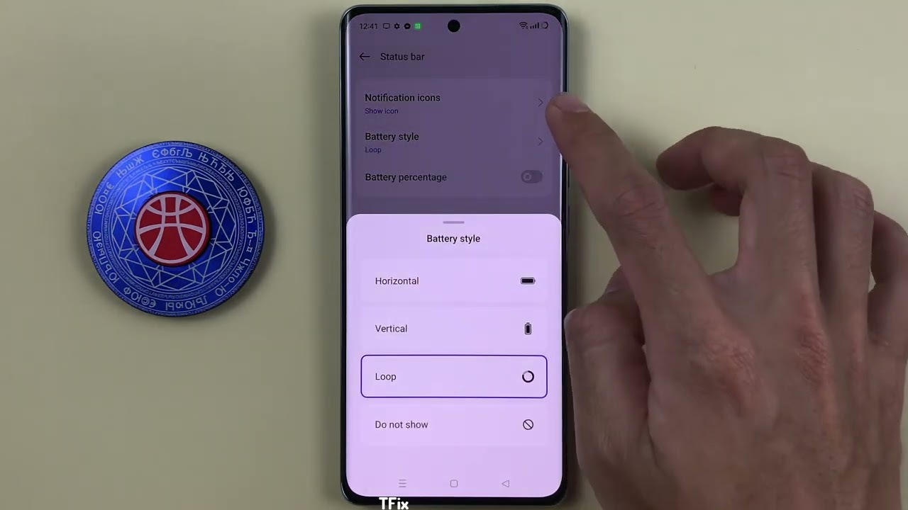 How to display Battery percentage and change the Battery notification icon on OPPO Reno10 5G