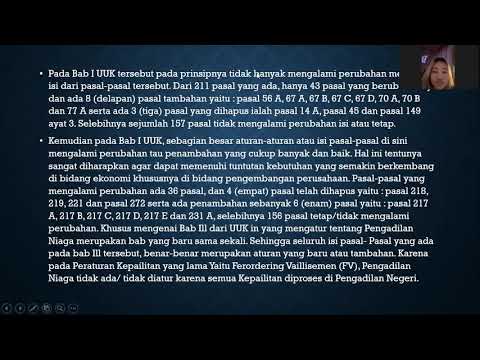 BAB 11 HUKUM KEPAILITAN TENTANG PERUBAHAN ISI DAN PASAL DALAM UNDANG-UNDANG KEPAILITAN