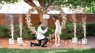 Heart Arch Proposal with Cold Foutain Sparklers in North Carolina! ♥