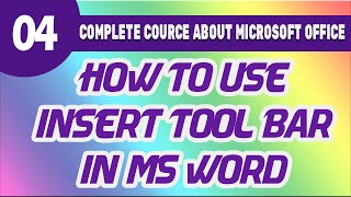 How To Use Insert Tool Bar In Microsoft Word