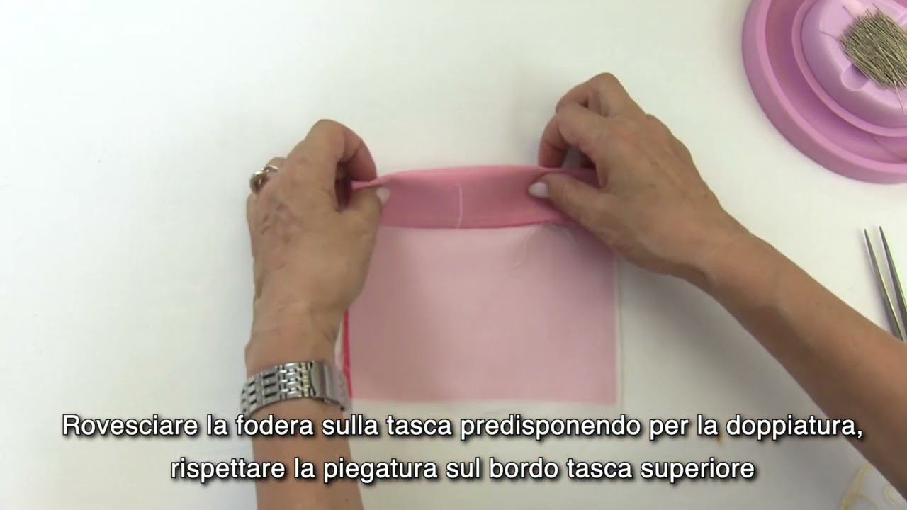 Confezione delle tasche a toppa foderate e  rinforzate