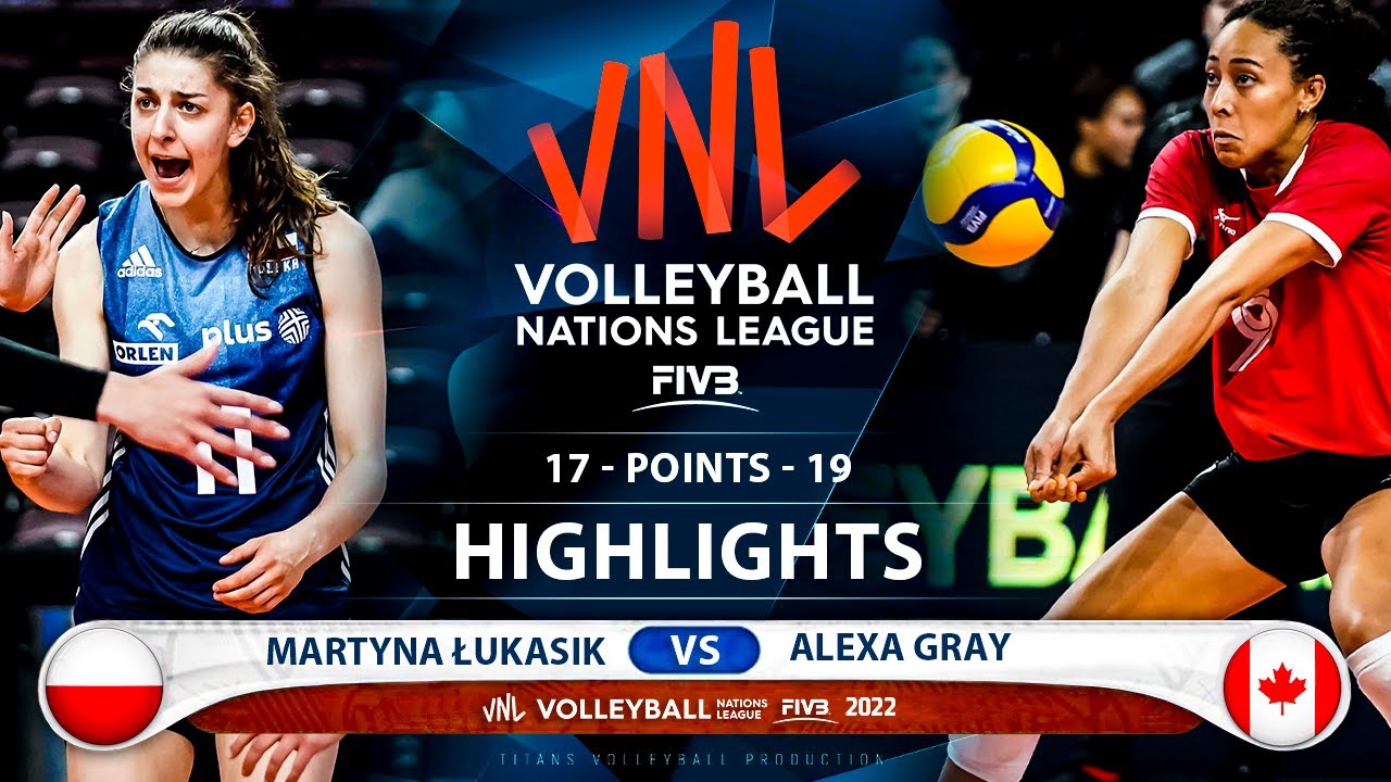 Martyna Łukasik vs Alexa Gray Poland vs Canada Highlights Womens VNL 2022 (HD)