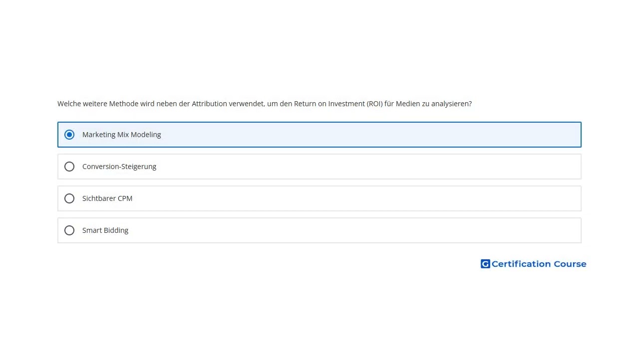 Welche weitere Methode wird neben der Attribution verwendet, um den Return on Investment (ROI) für M
