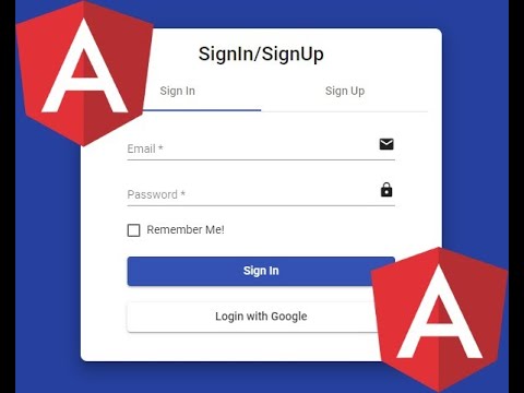 Login Page Angular 5+ | Angular Material Design | SignIn/SignUp Form