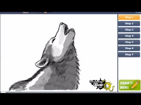 How to draw a howling wolf - YouTube