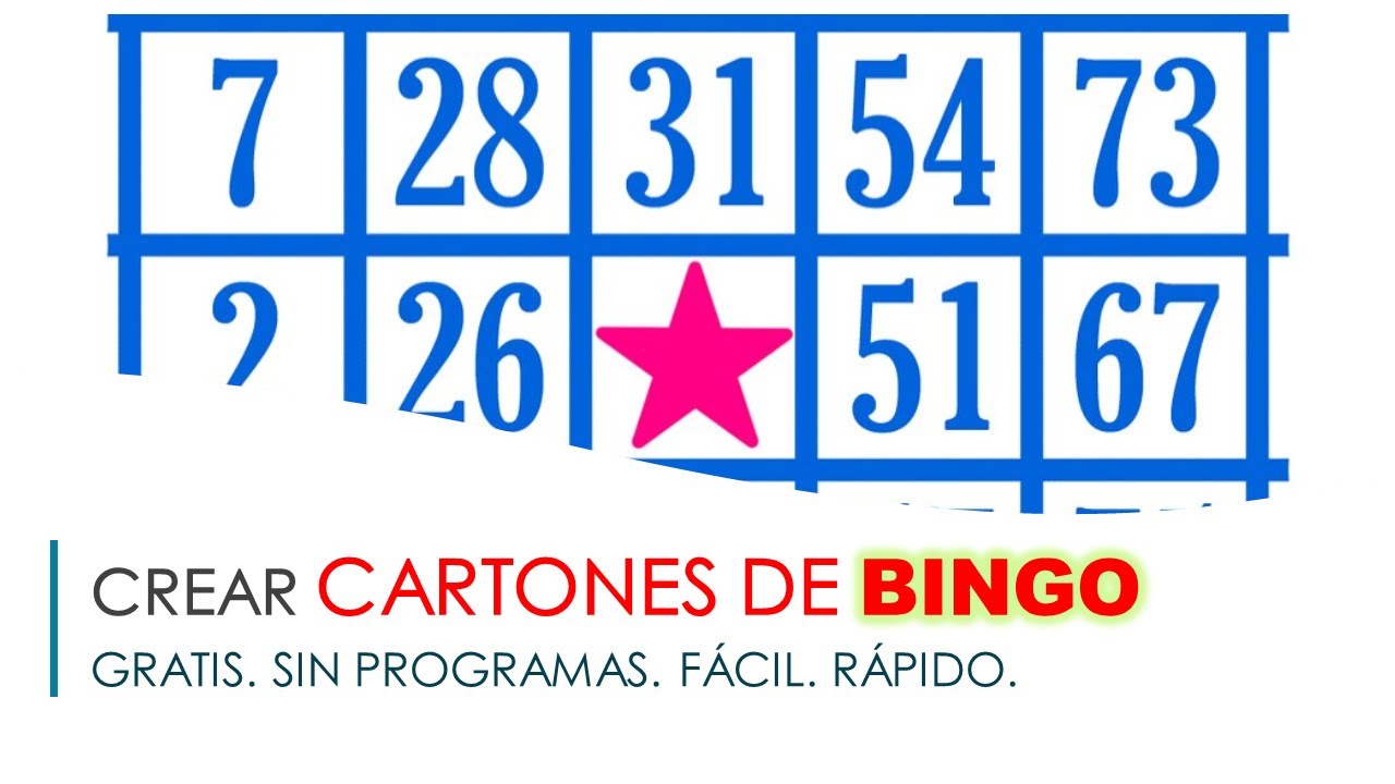 Crear Cartones de Bingo para Imprimir. 