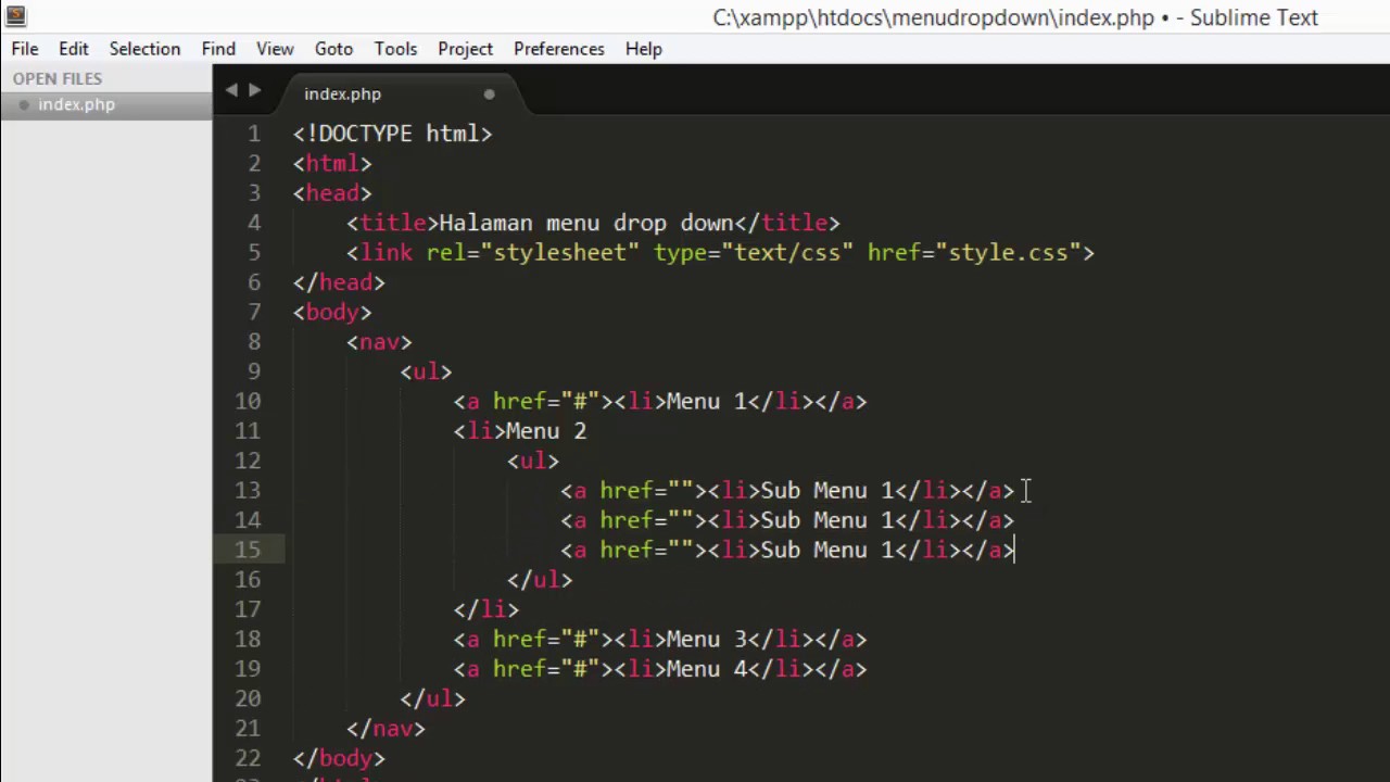Cara Singkat Membuat Menu Dropdown Dengan HTML dan CSS - YouTube
