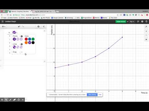 Desmos - Plotting data to create a line graph