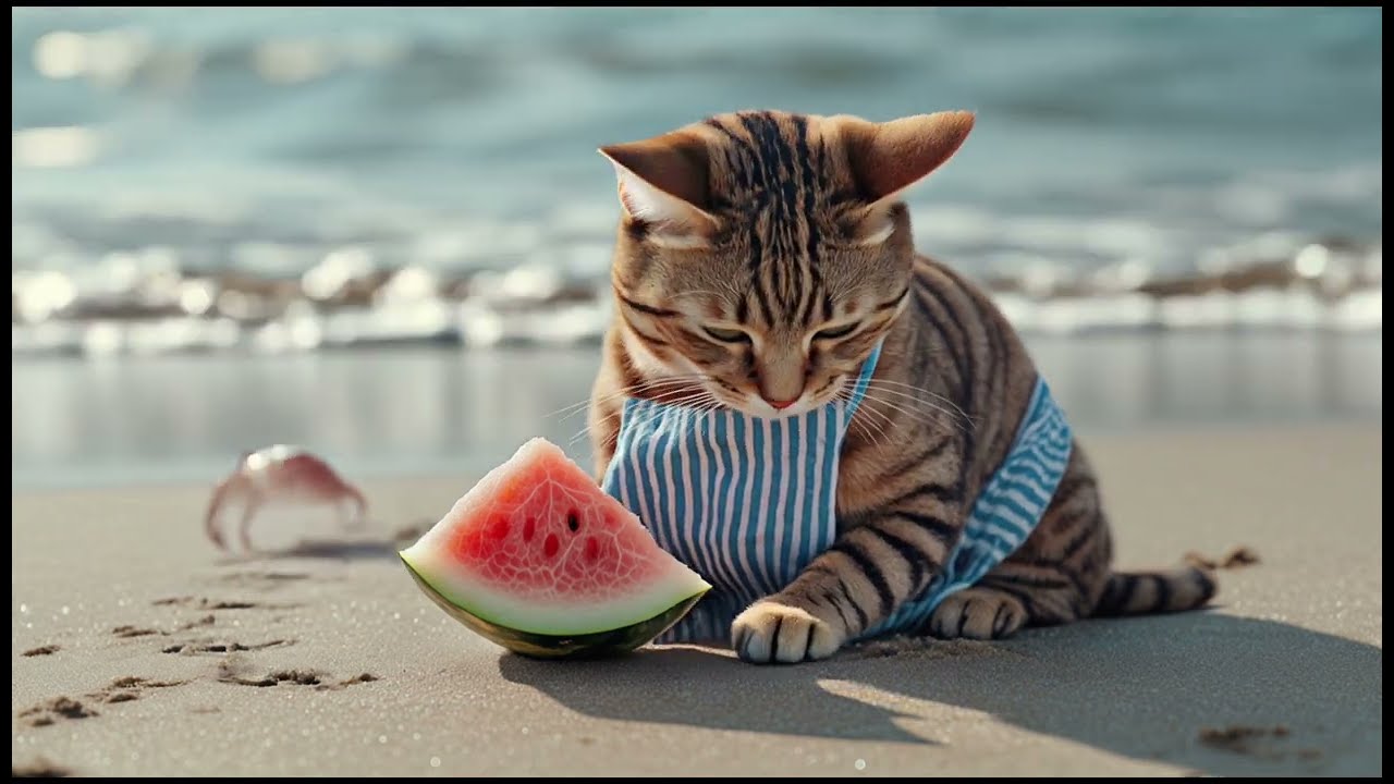 Haru the Gig-worker Cat S3 ④】 Haru Sells Watermelons! 🍉🐱 - YouTube