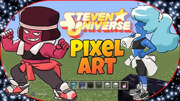 Steven Universe Ruby & Sapphire Pixel Art - Minecraft