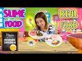 SLIME FOOD Vs Real Food Challenge | Haciendo comida de Slime | Making slime food ! 🍩☕