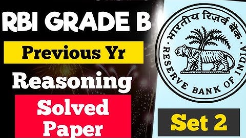 RBI Grade B Phase 1 Previous Year solved Paper Set 2 | Reasoning | #Rbi #Rbigradeb #caf #reasoning