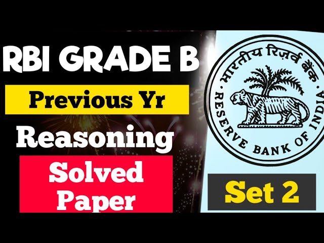 RBI Grade B Phase 1 Previous Year solved Paper Set 2 | Reasoning | #Rbi #Rbigradeb #caf #reasoning