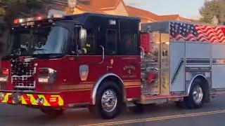*HAULING* Engine 4 Responding To A Dumpster Fire Threatening A Structure.