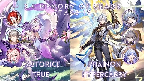 Castorice E0S1 True Damage & Phainon E0S1 Hypercarry Memory of Chaos Stage 12 | Honkai:Star Rail 3.4