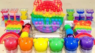 Rainbow Bear Slime Mixing Random Into Slime Satisfying Slime Video ASMR