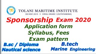 Tolani Maritime Sponsorship exam 2020 / Deck cadet/ Engine cadet